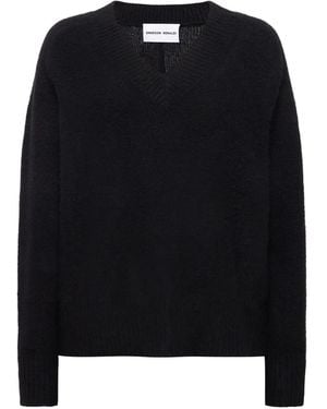 EMERSON RENALDI V-Neck Knitted Jumper - Black