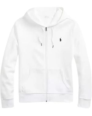 Ralph Lauren Zip-Up Hooded Sweatshirt - White