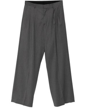 sunflower Pinstripe Pleated Trousers - Grey