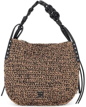 Ermanno Scervino Woven Shoulder Bag - Brown