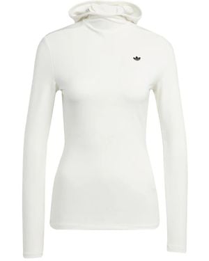 adidas Hooded Long-Sleeve T-Shirt - White