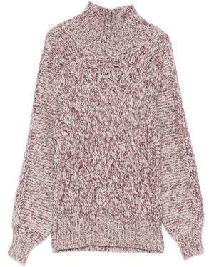 Eleventy Cable-knit high-neck sweater - Pink