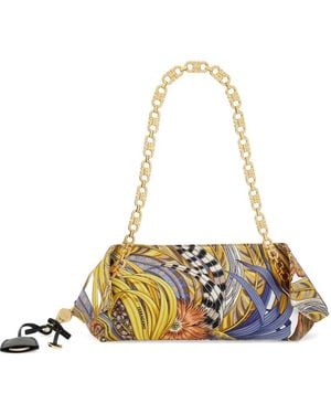 Ferragamo Gancini Chain Folded Shoulder Bag (S) - Metallic