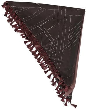 Alysi Tassel-Trim Abstract-Print Scarf - Black