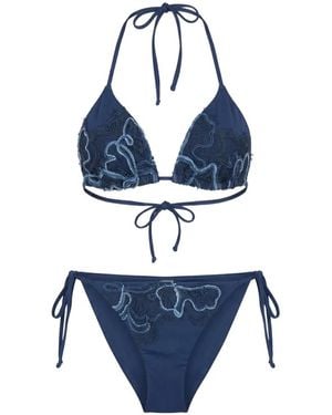 Ermanno Scervino Bikini Con Ricamo - Blu