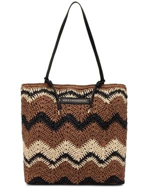 Lola Casademunt Sac À Main En Maille Chevrons À Patch Logo - Brown