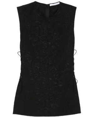 Cecilie Bahnsen Fellen Textured Peplum Top - Black