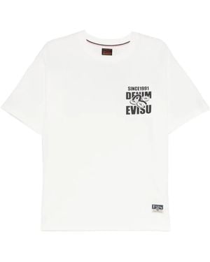 Evisu Multi-Badge Daicock T-Shirt - White