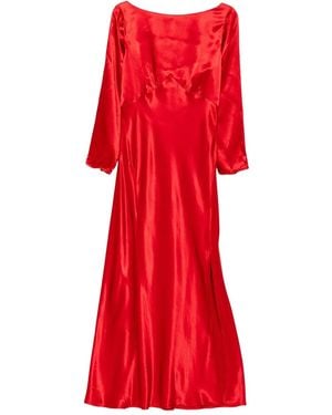 RIXO London Devina Satin Midi Dress - Red
