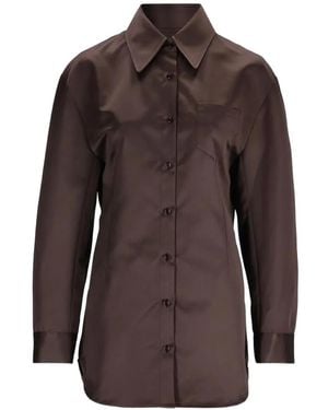 Frankie Shop Akita Cinched Shirt Mini Dress - Brown