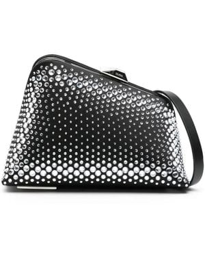 The Attico Midnight Rhinestone-Embellished Clutch Bag - Black