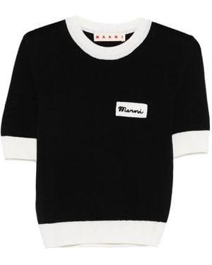 Marni Logo Short-Sleeve Top - Black