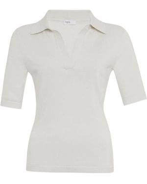 Rosetta Getty Wingtip-Collar Short-Sleeve Top - White