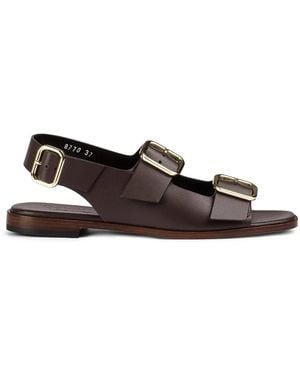 Doucal's Buckle Leather Sandals - White