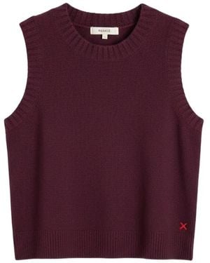 Chinti & Parker Basics Ribbed-Trim Round-Neck Tank Top - Purple
