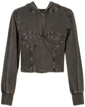 Twinset Langärmeliger Hoodie - Schwarz