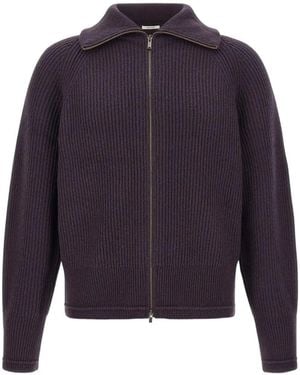Entire studios Ribbed-Knit Raglan-Sleeve Jumper - Blue