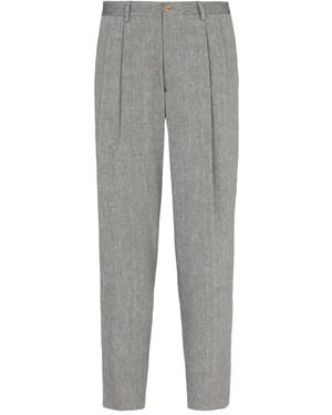 Giorgio Armani Pleated-Front Trousers - Grey