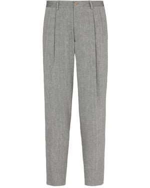 Giorgio Armani Pleated-Front Trousers - Grey