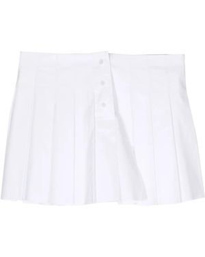 we11done Pleated Cotton Skirt - White