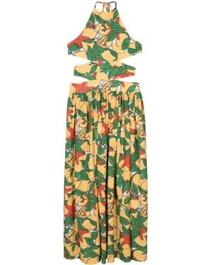 ALESSANDRO ENRIQUEZ Lemon-Print Maxi Dress - Yellow