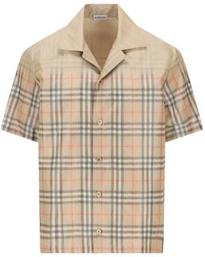 Burberry Short Sleeve Shirts - Natural