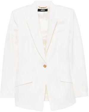 Versace Wool Single-Breasted Blazer - White