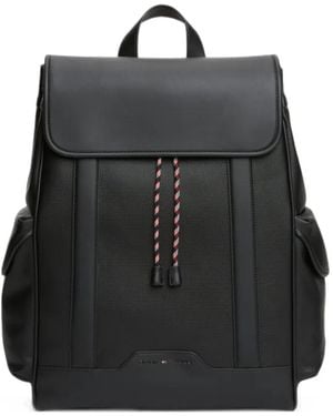 Tommy Hilfiger Logo-Plaque Drawstring Backpack - Black