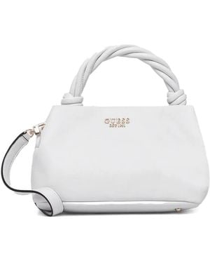 Guess Sansa Twisted-Handle Tote Bag - White