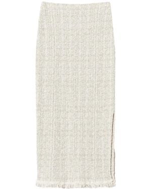 Twinset Lurex-Detail Jacquard Midi Skirt - White