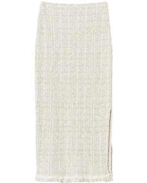 Twinset Jupe Mi-Longue À Détails En Jacquard - Blanc