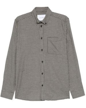 Les Deux Gingham-Check Pocket Shirt - Grey