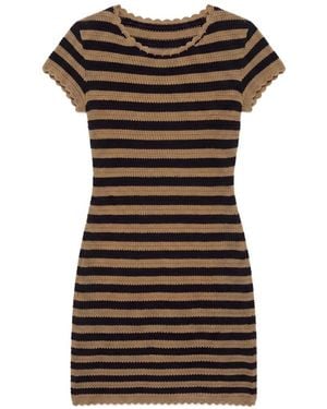 Reformation Pip Striped Mini Dress - Brown