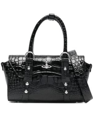 Vivienne Westwood Bettina Orb-Plaque Embossed Tote Bag - Black