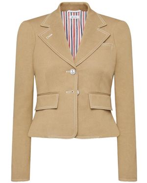 Thom Browne Veste Crop En Jean Selvedge - Neutre