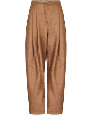 Giorgio Armani Pantalon Fuselé À Taille Ceinturée - Brown