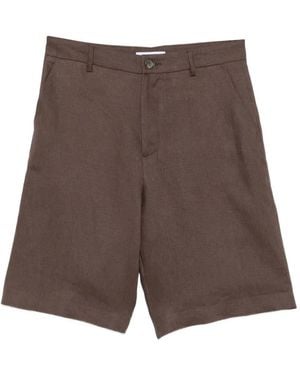 Manuel Ritz Linen Bermuda Shorts - Brown
