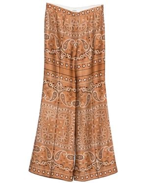 Sandro ペイズリー ワイドパンツ - ブラウン