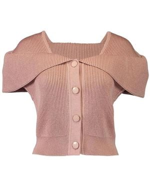 Chloé Foldover-Collar Button-Up Top - Pink