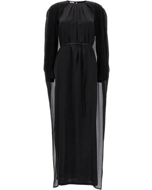 DI.LA3 PARI' Cape-Insert Maxi Dress - Black