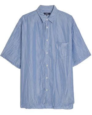 Comme des Garçons Striped Button-Up Shirt - Blue