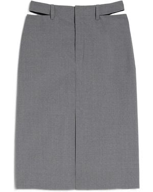 Jil Sander Jupe Fendue À Coupe Mi-Longue - Grey