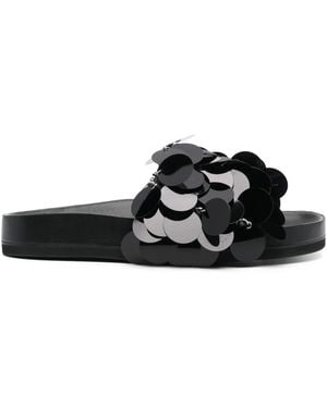 Rabanne Sparkle Disc-Detailing Sandals - Black