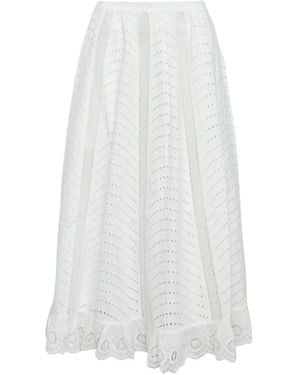 Ulla Johnson Lace-Trim Midi Skirt - White