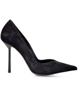 Le Silla Petalo Pointed-Toe Suede Pumps - Black