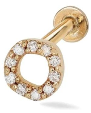 Lark & Berry Pendiente Open Halo En Oro Amarillo De 14 Ct Con Diamantes - Metálico