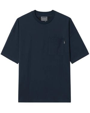 Musium Div. Embroidered-Logo Patchwork T-Shirt - Blue