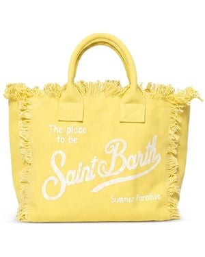MC2 Saint Barth Borsa Da Spiaggia Colette Con Frange - Giallo