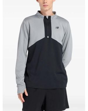 New Balance Quarter-Zip Panelled Sweatshirt - Blue