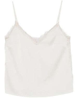Imperial Lace V-Neck Top - White